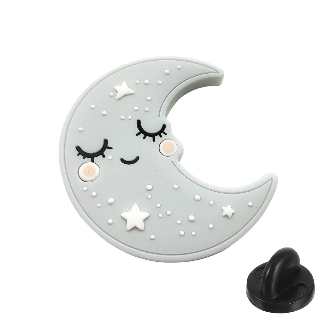 Cartoon Rubber PVC Lapel Pin With Safety Pin For Kid