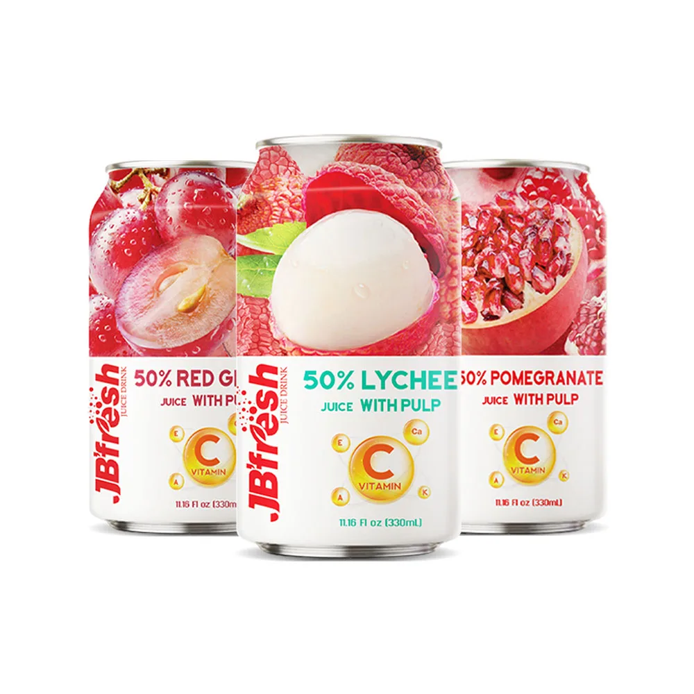 50% Mixed Fruit Juice Can 330ML Premium Quality Juice Drinks Wholesale Best Price Vietnam Beverage Manufacturer