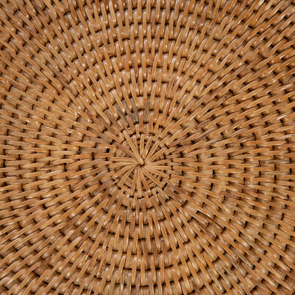 Hot Selling japandi Style Round Rattan Tray With Handle - Natural