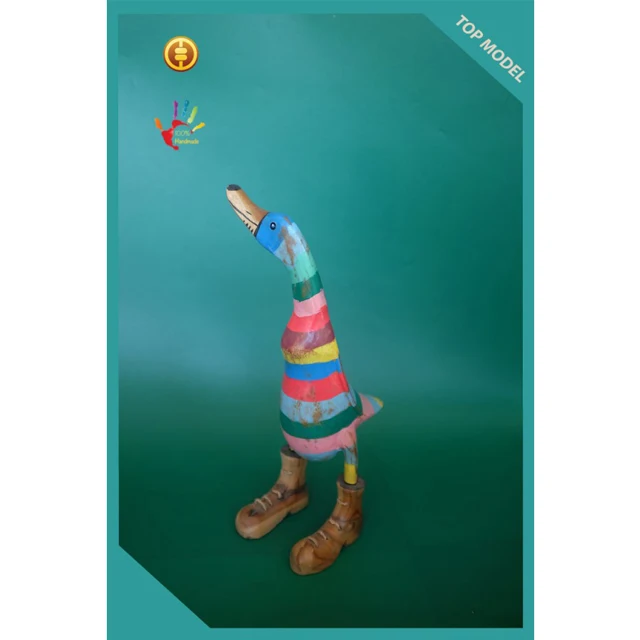 Wood Animal Decoration Bamboo Root Duck 100% Handmade Home and Garden Decoration
