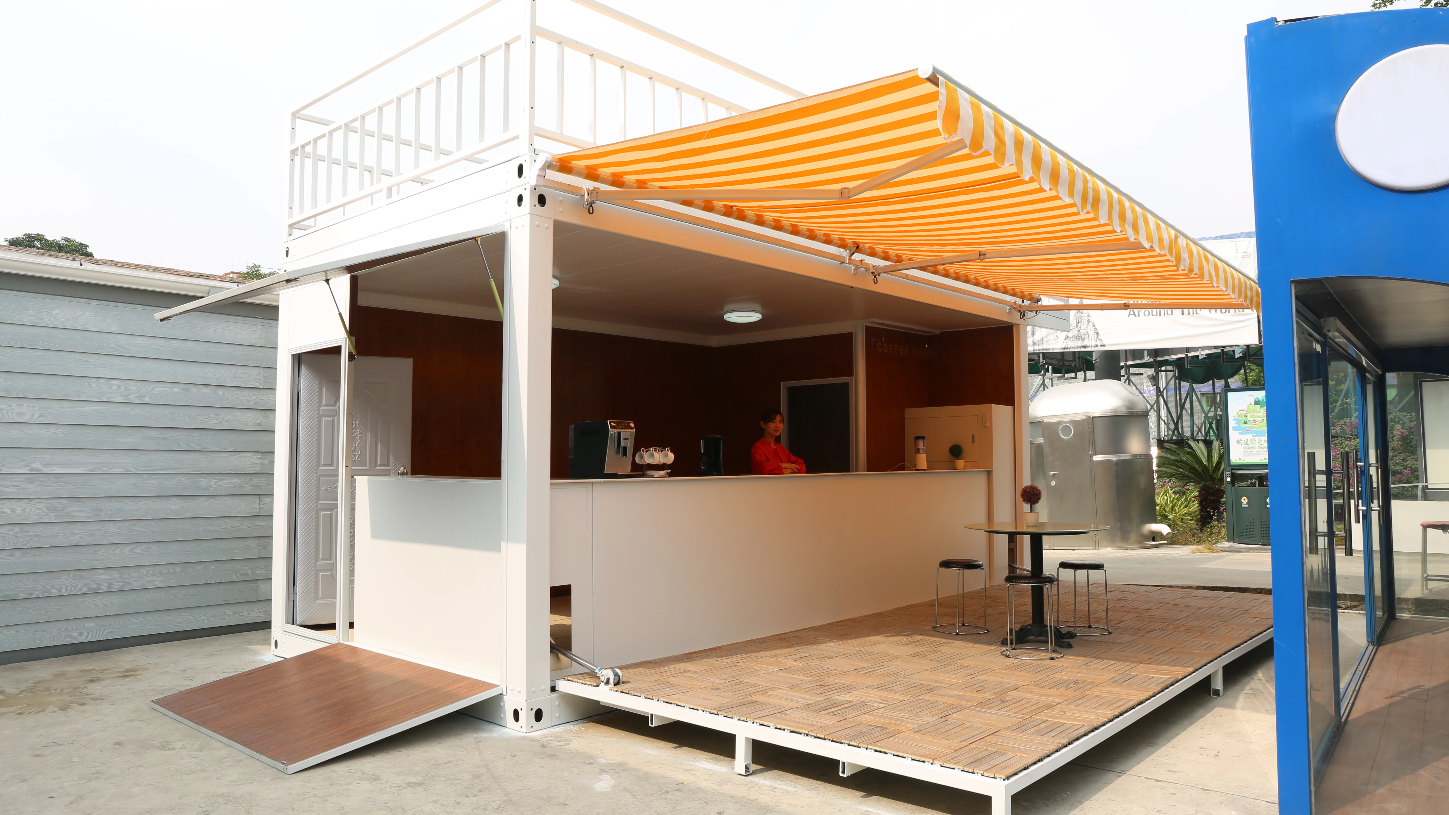 Дешевый коммерческий контейнер магазина гидравлический рычаг сборный