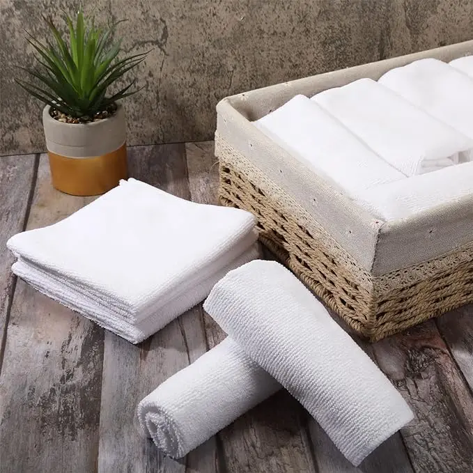 Premium Quality White Microfiber Towels for Cars Lint Free Scratch-Free Highly Absorbent Reusable Cleaning Rags for Car