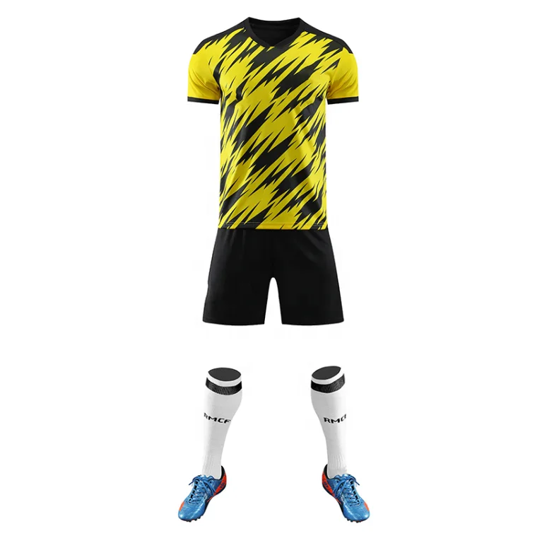 2023/ 24 New Design Blank Soccer Jersey Set yellow Soccer Team Mens Soccer Uniforms Jerseys Football Shirt Custom Logo