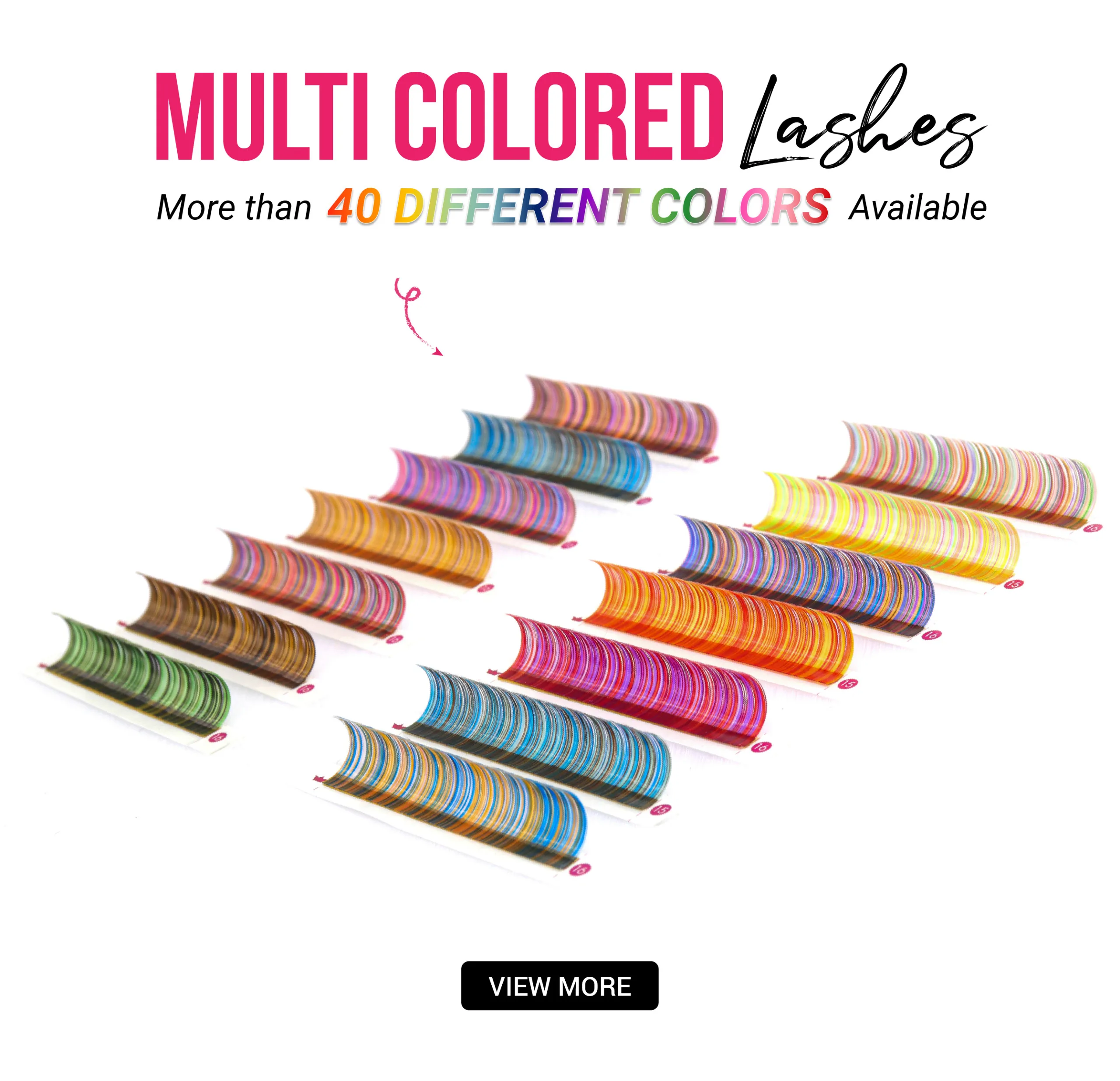 CharmLash Mixed Length Tray Natural Color Lash Extensions Colorful False Eyelashes Various Shades Colorful Eyelashes Wholesale