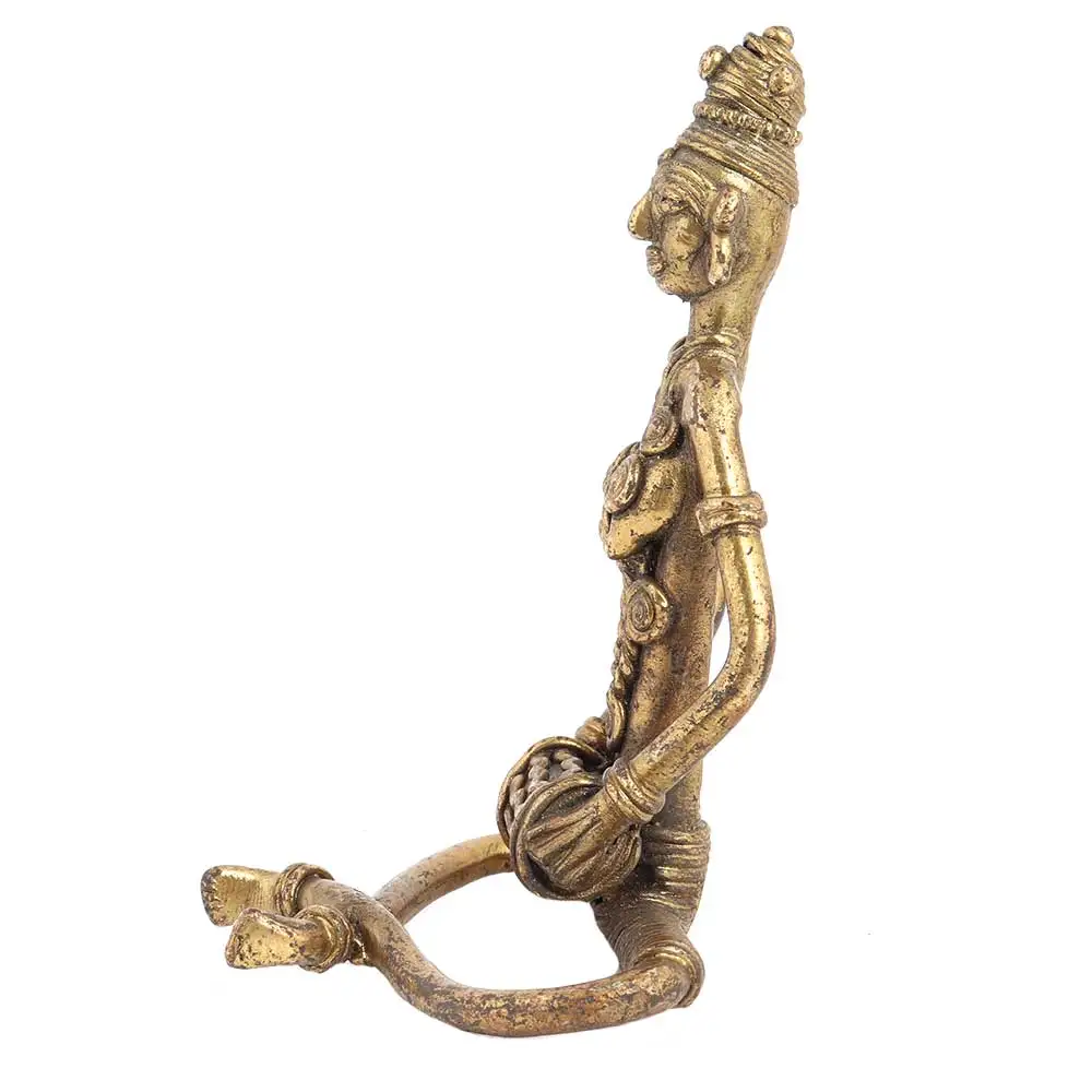 Handmade Indian Brass Antique Tribal Musician Sculptures Figurine Statue Home Decor Gift Items Height :12 cm SNS-1281
