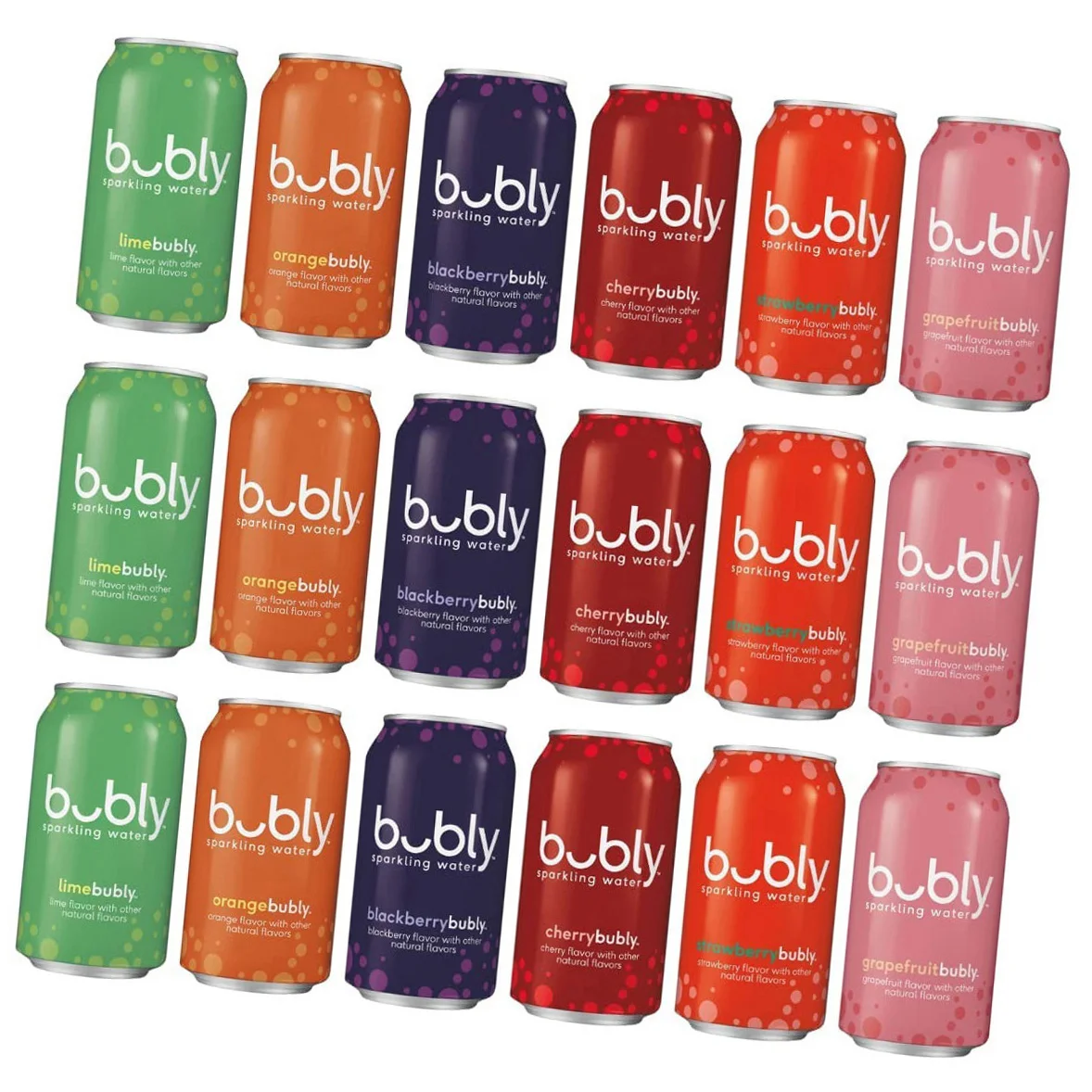Bubly Sparkling Water, Tropical Thrill Variety Pack, 12 Fl Oz Bubly Passionfruit Flavored Sparkling Water Cans, 8 pk / 12 fl oz