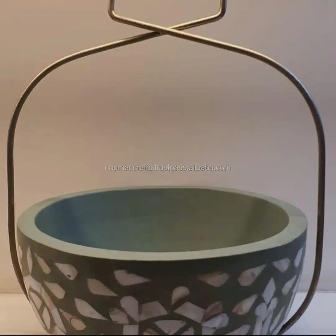 unique style handmade wooder round chocolate bowl stand mother of pearl indian wooden serving tray