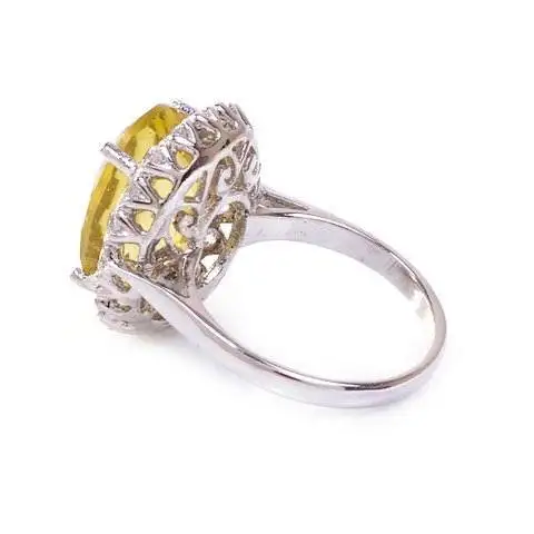 Natural Peridot & White CZ Engagement Ring Wedding Anniversary Promise Rings