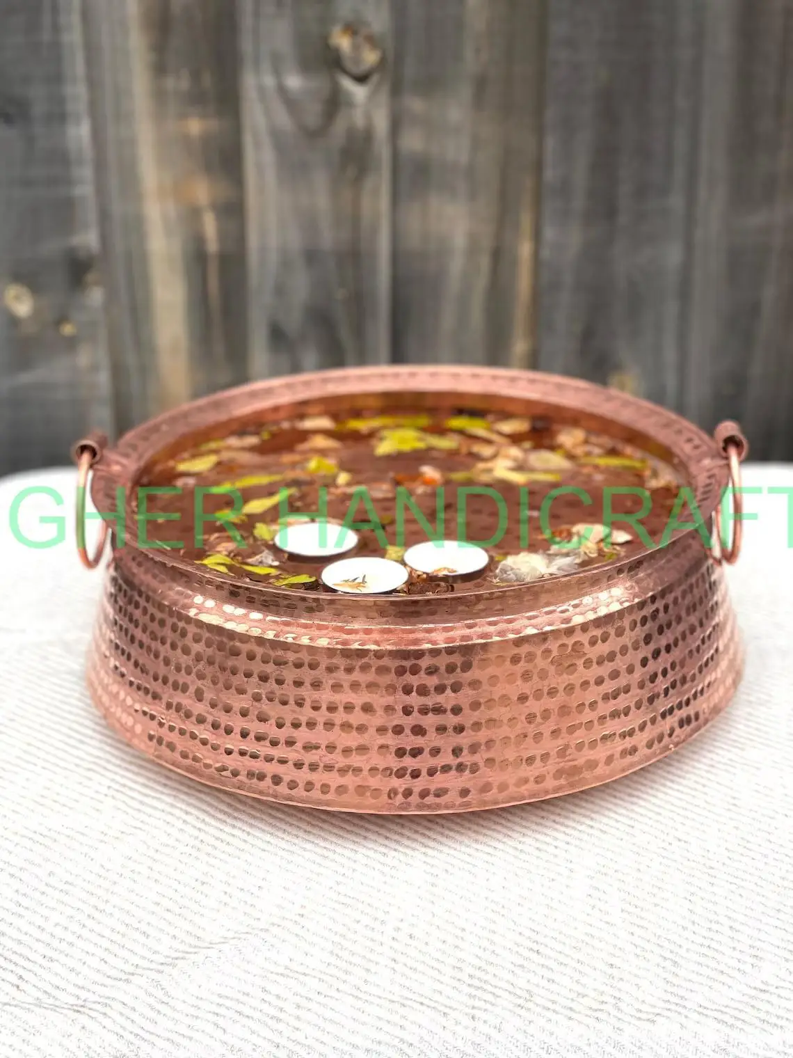 Metal Pedicure Bowl Copper Spa Bath Bowls Foot Massage Pedicure Tub Flower Decoration Bowl