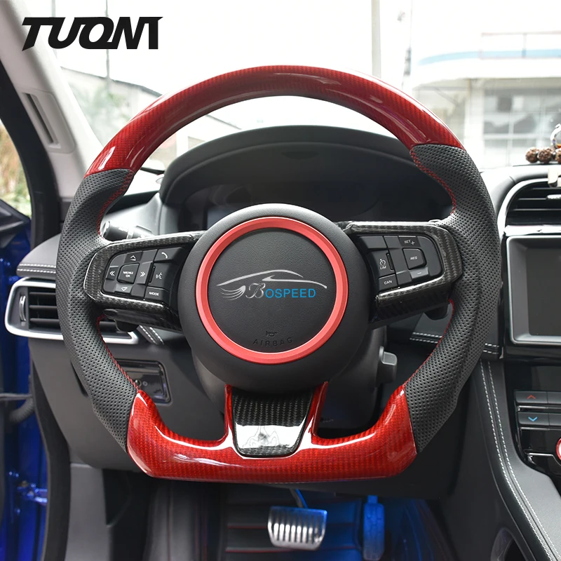 Hot sale carbon fiber sport  shape car steering wheel for jaguar