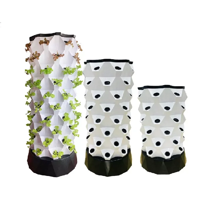 Plastic PVC Material Plant Nourish Growth Equipment 6 Floors Hydroponic Vertical Tower Kit Made In Vietnam