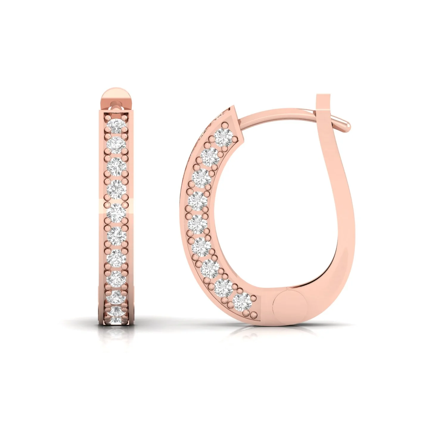 High Quality 0.58CT Round Cut Diamond 14k Solid Gold Hoop Earrings with Latest Designed Hoop Earrings For Sale