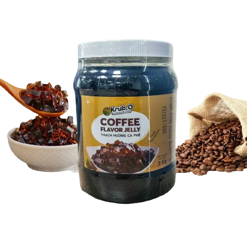 Coffee Flavour Jelly Bubble Milk Tea Topping Ingredients Coffee Jelly For Bubble Tea soft drinks Wholesale suppliers