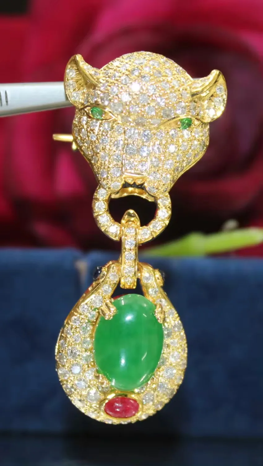 Personalized Designer custom Pendant 3.21ct  Diamond Panther with Brilliant Cut Fine Jewelry Pendants for Women from India