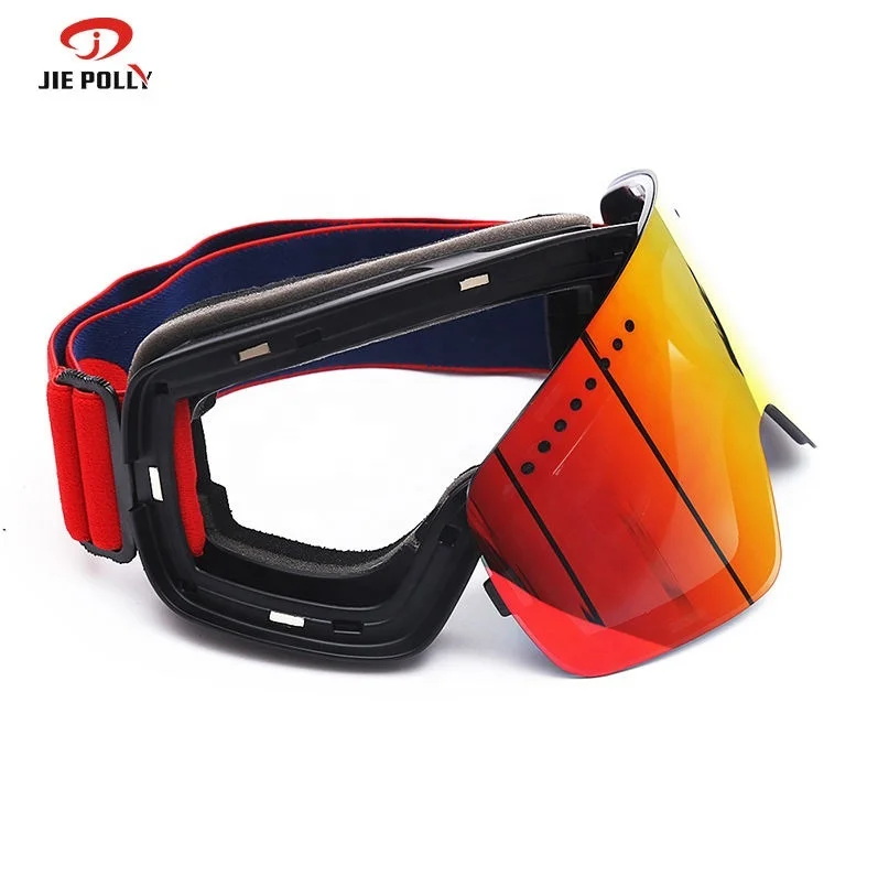 JIEPOLLY Winter Skiing Anti-Uv Snowboard Snowmobile Glasses Polarized Magnetic Anti-Fog Outdoor Ski Windproof Goggles Sunglasses