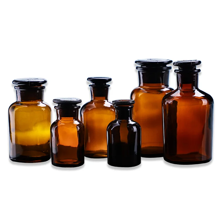 wholesale high quality amber biochemistry laboratory uses reagent bottle