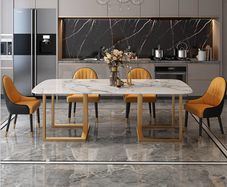 Cheap 2023 Modern Design House Furniture living room table Marble Dining Table Set dinning table and chair set