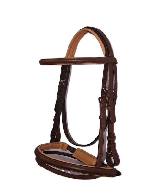 Equestrian horse leather bridle jumping nose band Manufacturer Leather Horse Article Crystal Rhinestone Brow Band Figure Eight