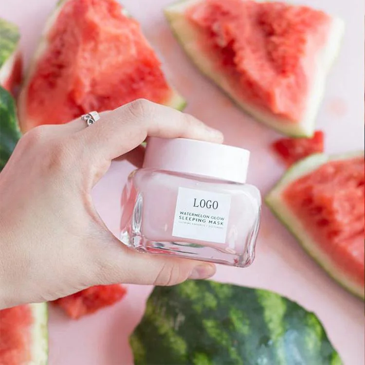 Private Label Natural Vegan Moisturizing Smoothing Beauty Facial Cream Mask Skin Care Cream Watermelon Glow Sleeping Mask