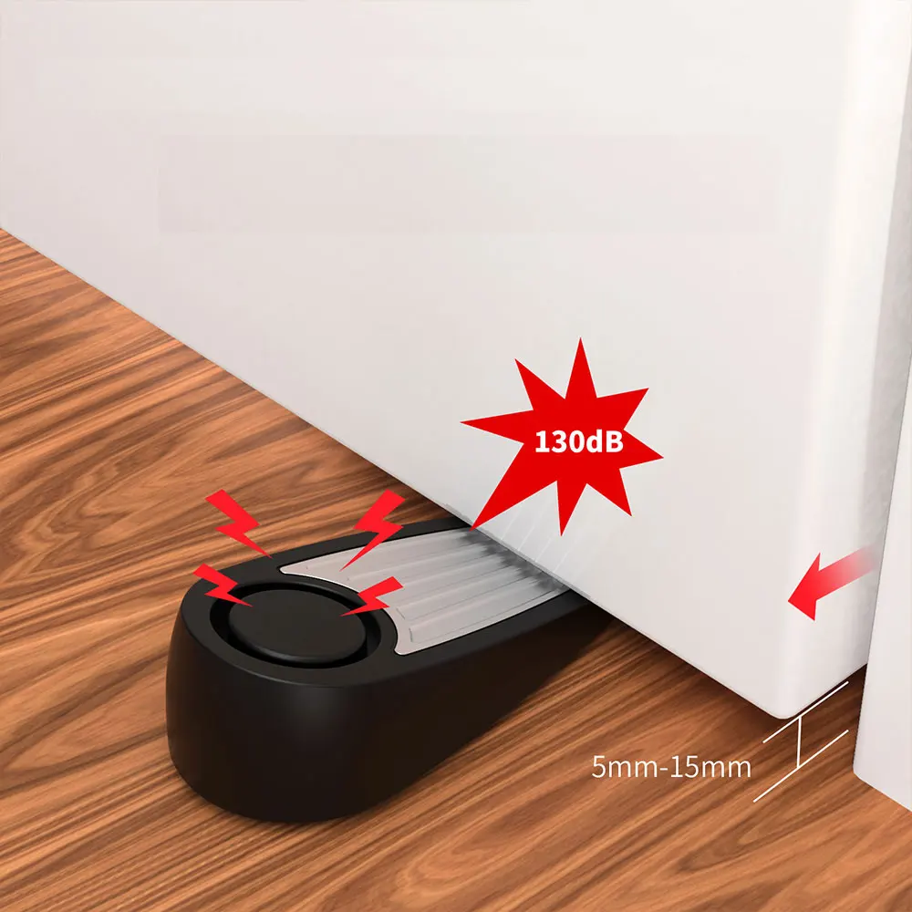 Wholesale stainless steel safety magnetic door stop alarm travel portable 130db alarm door stopper