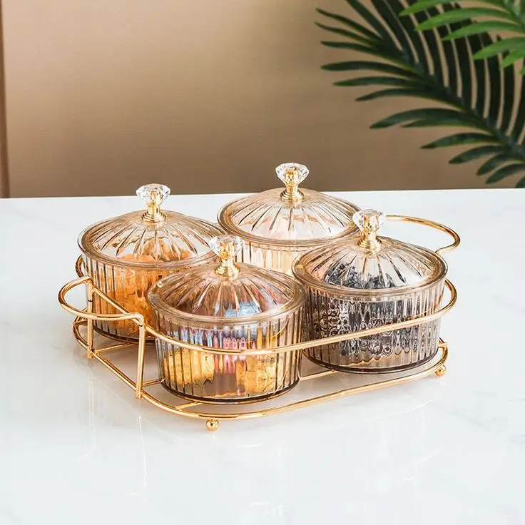 Golden cutting storage box for seeds dry fruit and spice metal boxes handicraft item for decor table and kitchen handmade gift i