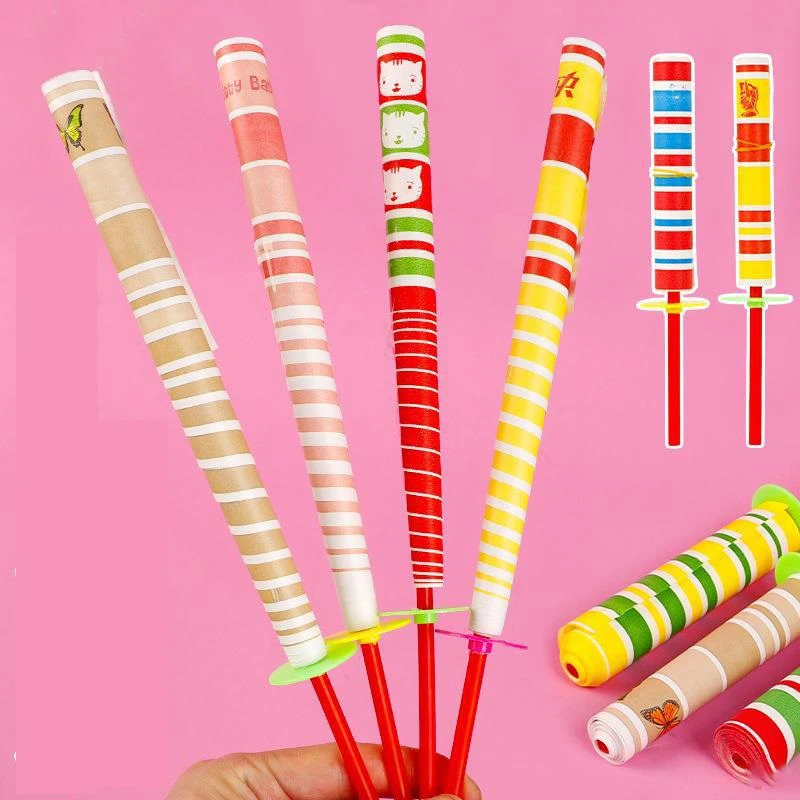 Funny Retractable Magic Paper Wand Toys Boys Girls Birthday Party Guest Gifts Souvenir Pinata Filler Kids Rave Party Favors