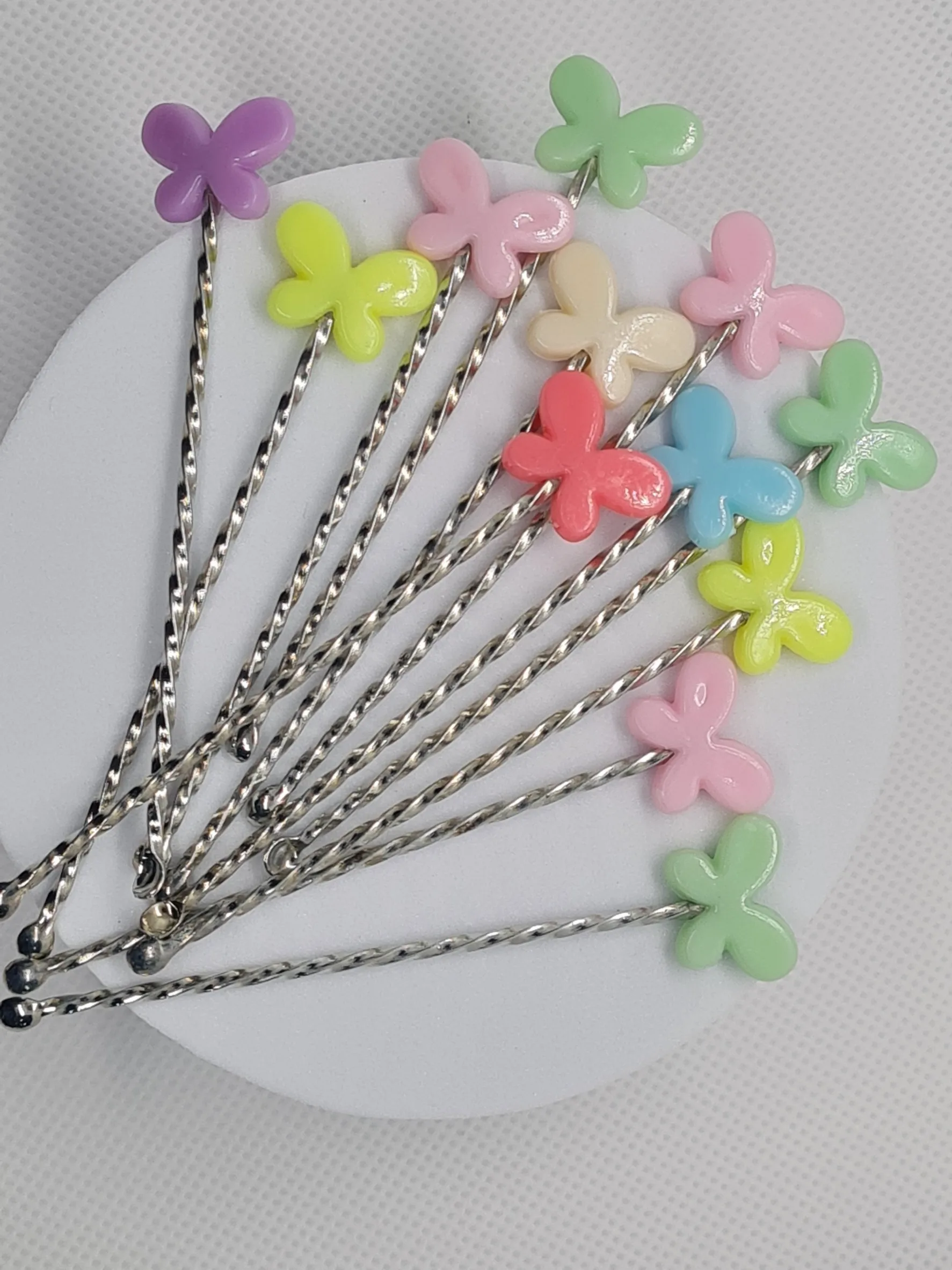 The Butterfly Multicolor Pattern Ear Cleaner Ear Soft Spiral Earwax Smart Safe Swab Removal Pick Set 12 pieces Ready To Ship