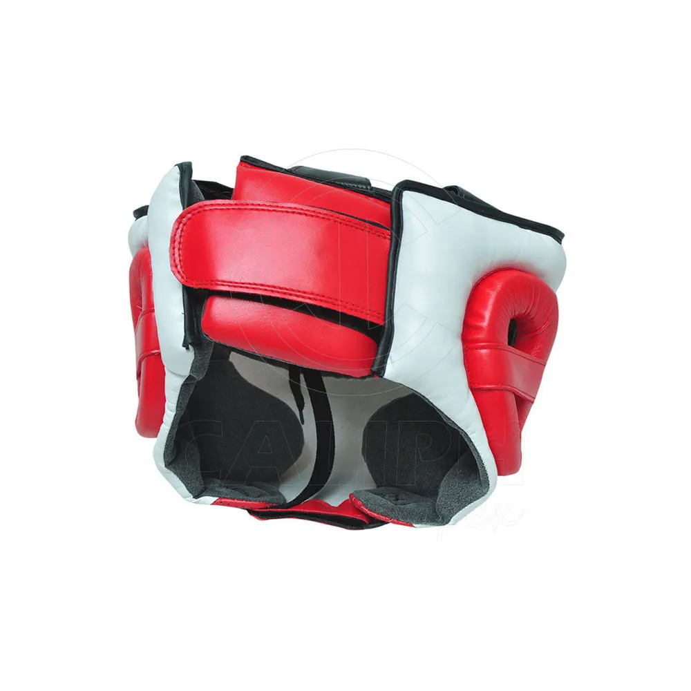 custom design PU leather head gear head guards Thai boxing training head helmet