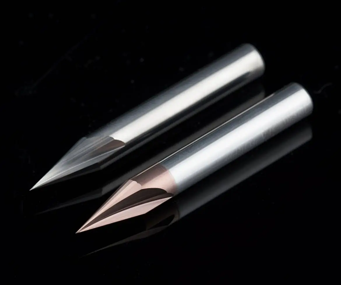 XCJ V Groove Engraving Bit CNC Router Bits 60 Deg End Mill Plastics Carbide Cutters for Hard Wood Metal Milling Machine 2 Flutes
