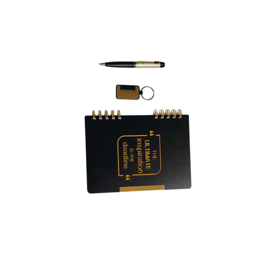 Best Selling Leather Keychain with Metal Pen A5 Notebook Promotional Wholesale for Office Employees College Teachers Students