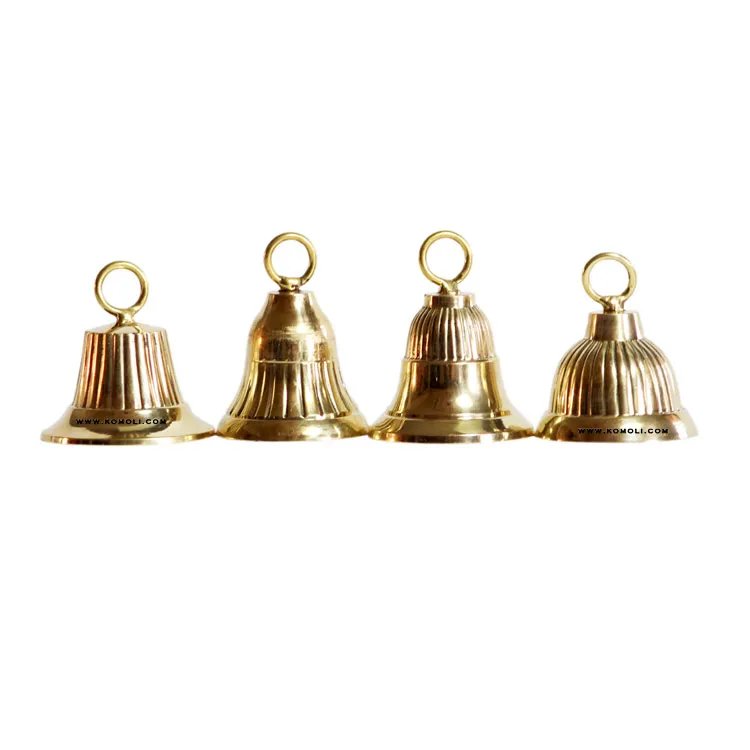 High Quality Wholesale Handmade Indian Silver Plated Brass Bells For Home And Temple Decoration Farmhouse Home Decor Brass Bell