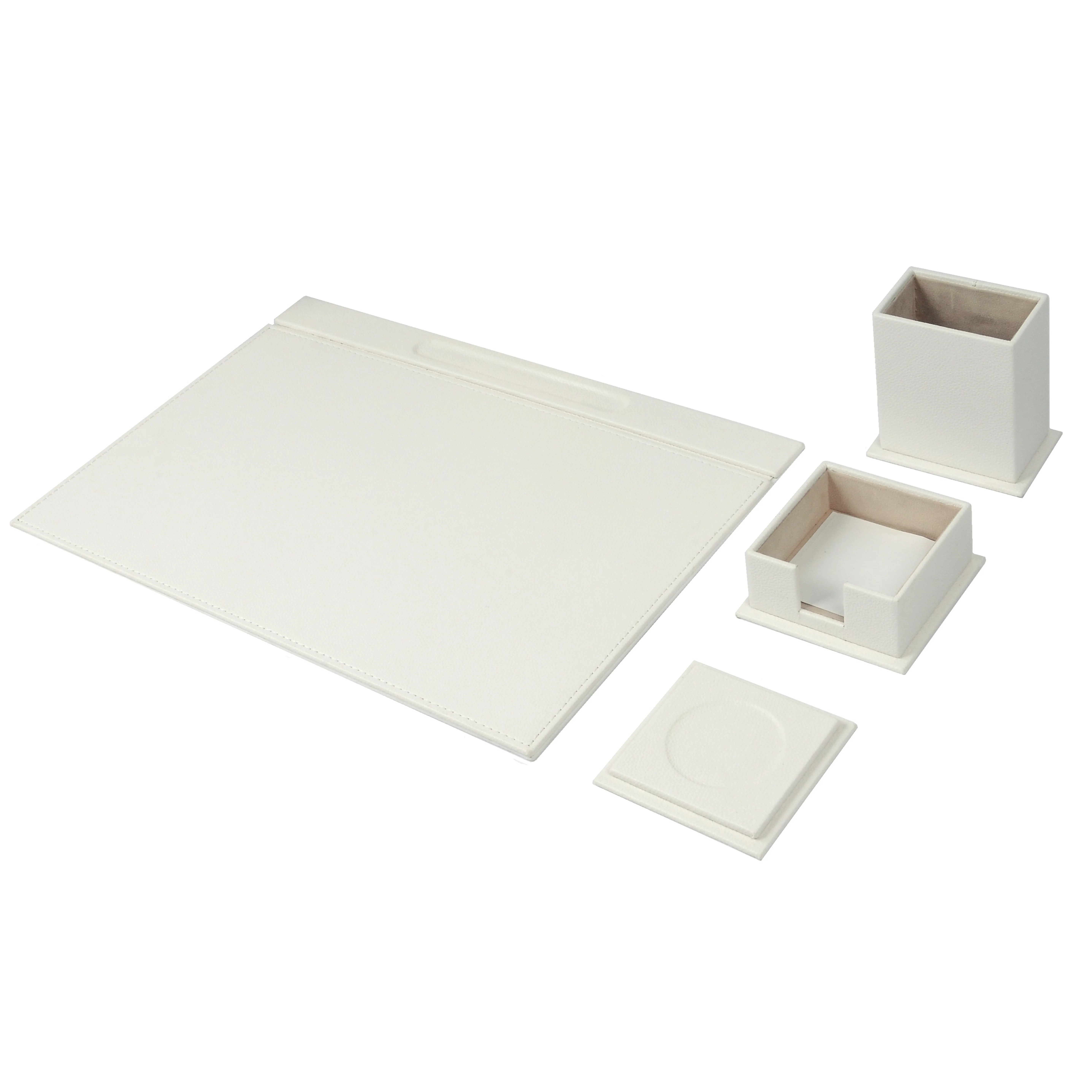 Elegant 4 Pcs Leather Desk Sets Office Supplies Desk Organizer Office Accessories Desktop Set Stationary Set Large Desk Pad