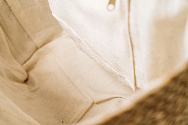 Kajood Wicker Thailand Handmade Tote Bag Light Brown Color Vintage Style Hand Craft Product of Thailand