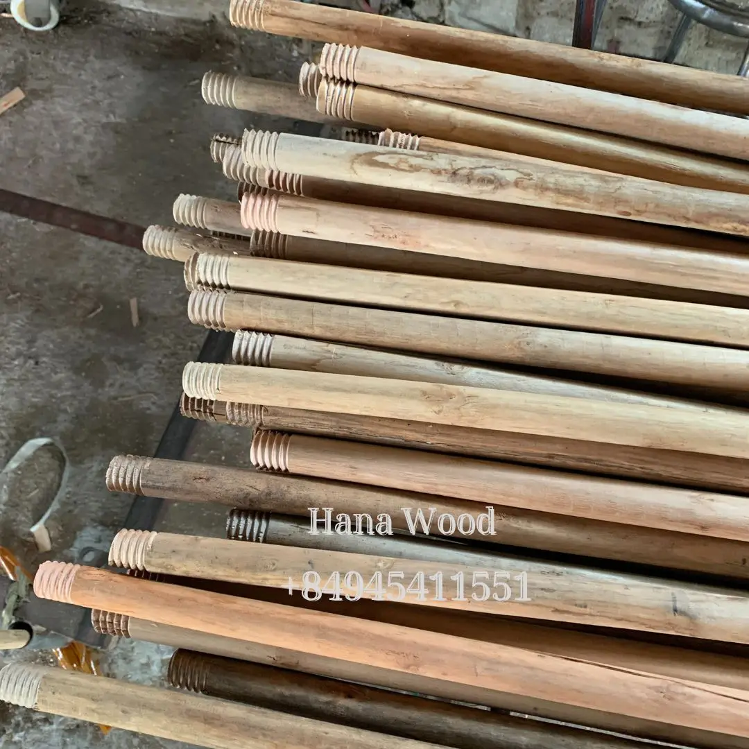 Vietnam wooden broom handle pvc coated grain wood broom rods mop stick making machine cheapest price