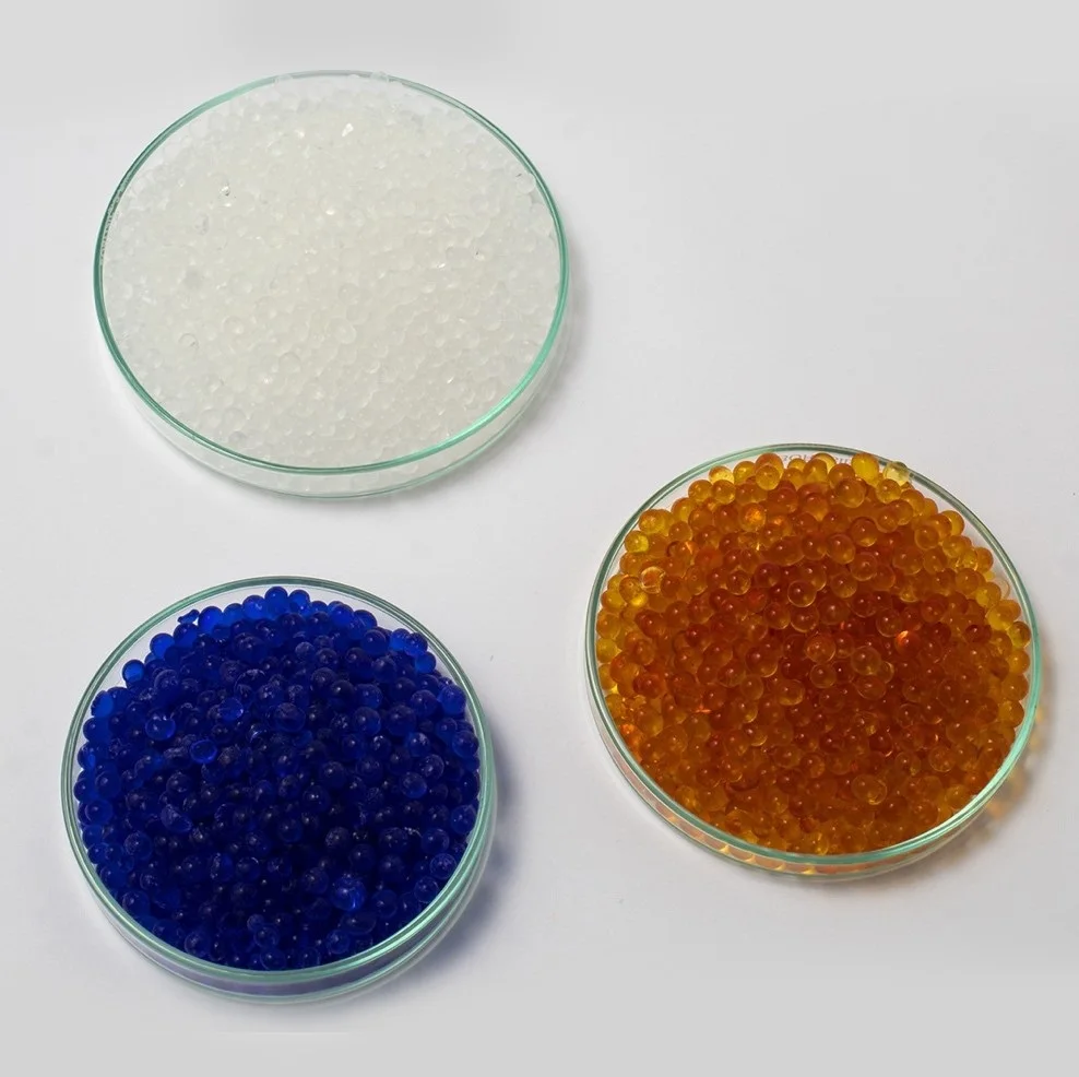 manufacture supply 1-8mm super dry white orange blue granule moisture proof raw material silica gel
