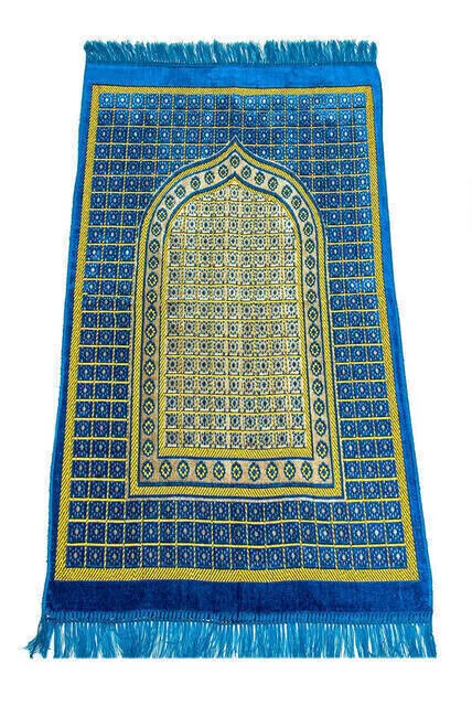 Velvet Economic Prayer Mat Muslim Praying Rug Traditional Islamic Accessories 220 Gram 117 * 67 cm High Quality Sajjadah