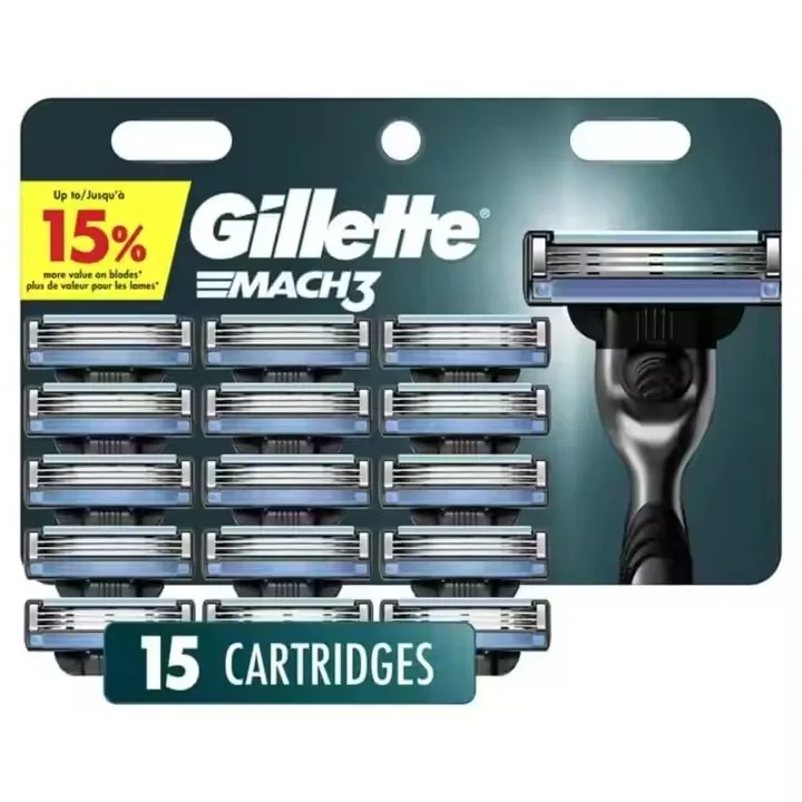 Gillette Mach3 Сменные бритвы для мужчин 3-лопастные гладкого бритья лезвия прочнее стали 15 лезвий