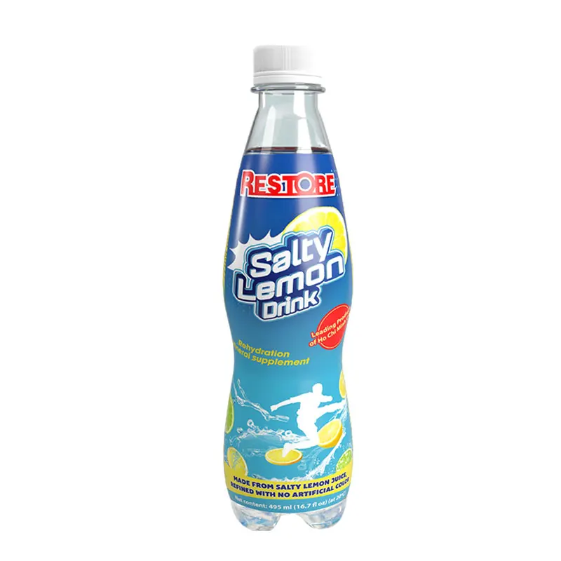 OEM Custom Label Salted Lemon Drink Bottle 495ml Natural Fermented Refined With No Artificial Color Carbonated Drinks Vietnam