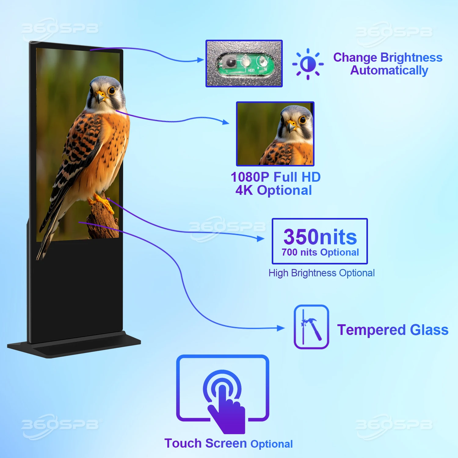 360SPB IFS32A Customizable Digital Signage BillBoard Advertising Video Lcd Display Screen