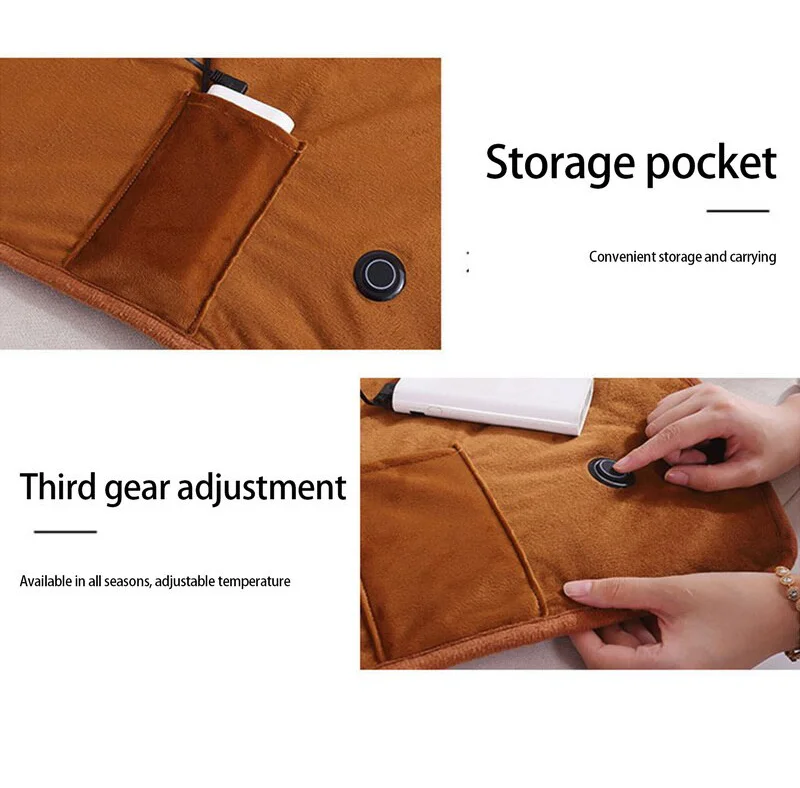 Electric Heated Blanket Winter Large Warm Blanket Wearable 5V USB Powered By Power Banks Bed Warmer Blanket