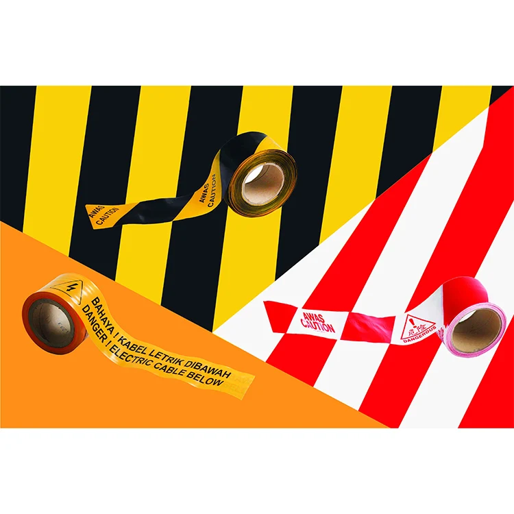 Premium Grade Safety and Protection Waterproof Red White Warning Caution Tape For Outdoor or Security Multipurpose Use