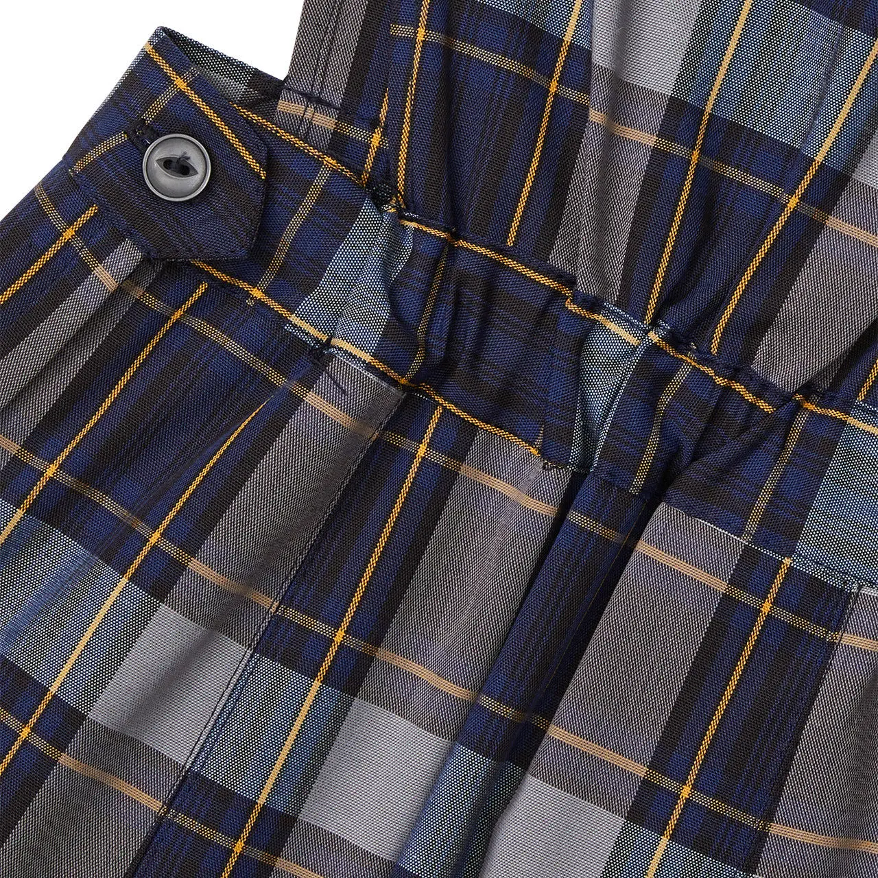 High Quality Tartan sleeveless Girls School Dresses Cotton Uniform Plaid V-Neck Pleated Jumper custom uniform skirts