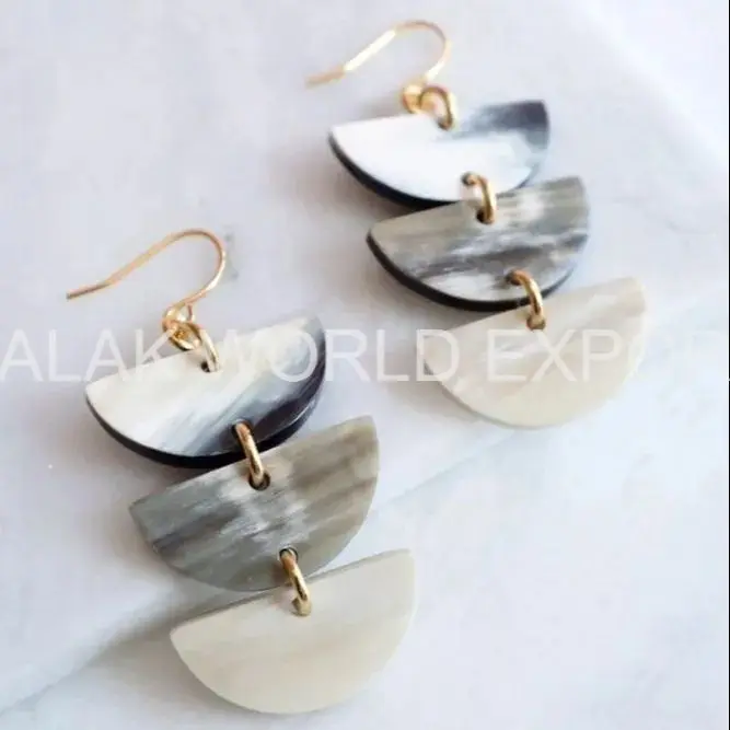 2023 женские модные ювелирные изделия здоровый образ жизни изготовленные на заказ серьги с рогом буйвола жемчугом и бриллиантами лидер продаж для рукоделия