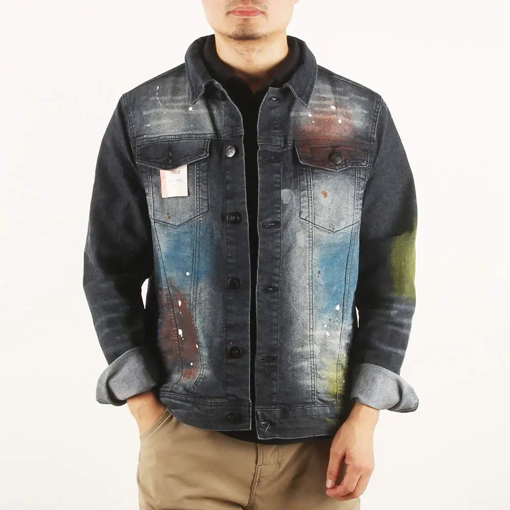 Wholesale Denim Jacket Mens Slim Fit Japanese Style Teens Boys Denim Jeans Jackets and Coats