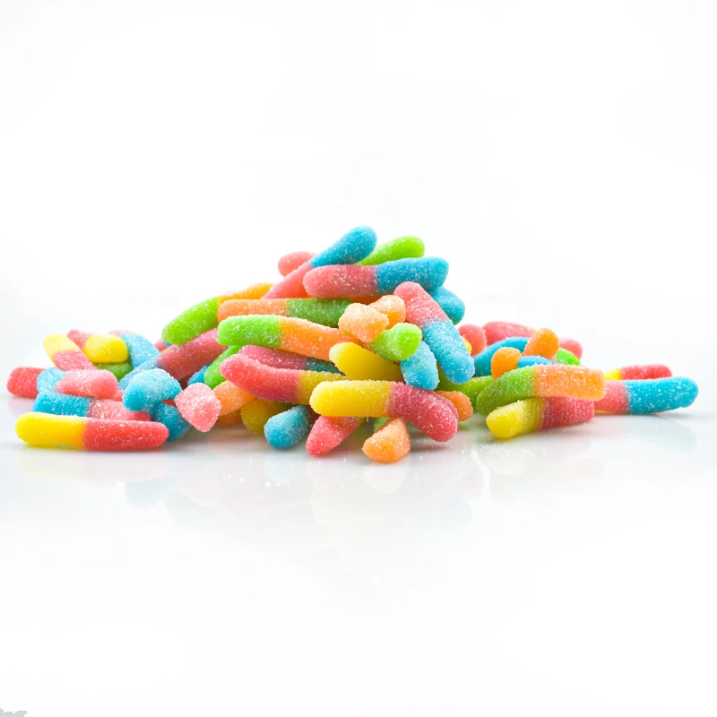 MINICRUSH CANDY Sugar Coated Jelly Candy Sour Worms Gummy candy