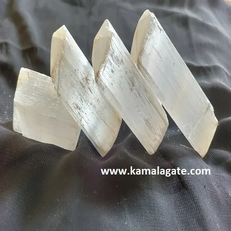 Unpolished Unshaped Natural Selenite Stick Raw Crystal Reiki Wand Semi-Precious Stone Craft for Energy Work