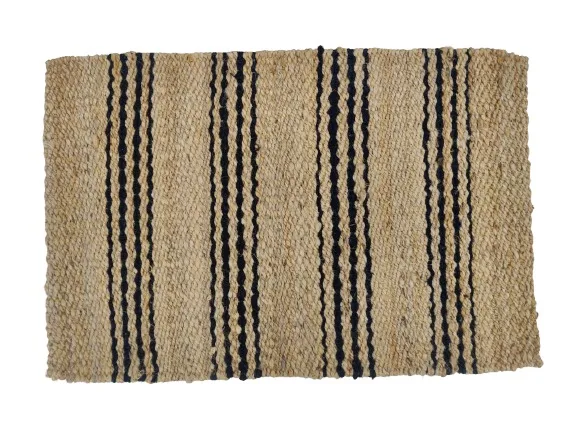 Handmade Handwoven 100% Natural Washable Plaid Braided High Quality Jute Fiber Rug Carpet Floor Door Mat For Kitchen & Bathrooms