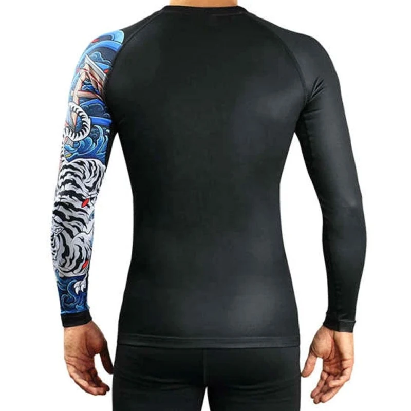 Sublimation Long Sleeve Printed Custom Logo Rash Guard BJJ Surf Rash guard private label OEM Service Compression shirt