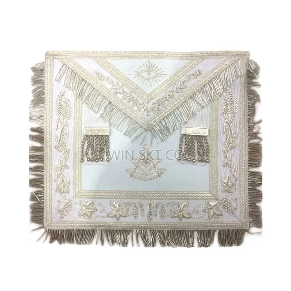 High Quality Hand Embroidered Masonic Master Mason Apron Professional Design Masonic Aprons