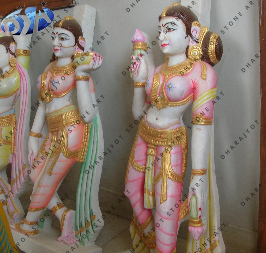 Putli Marble Statue White Marble Polished Standing Lady Statue Sculpture Manufacturer from India